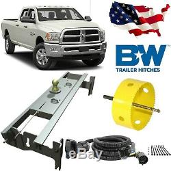 B&W 2-5/16 Gooseneck Hitch with Hole Saw & Curt Wiring Kit For Ram 2500-3500