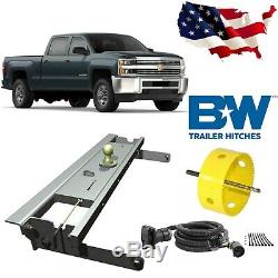B&W Turnoverball Gooseneck Hitch with Hole Saw&Curt Wiring Kit for Chevy Silverado