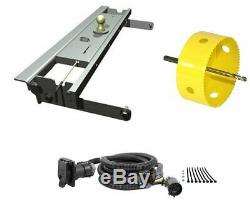 B&W Turnoverball Gooseneck Hitch with Hole Saw&Curt Wiring Kit for Chevy Silverado
