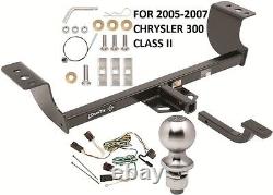 COMPLETE TRAILER HITCH PACKAGE With WIRING KIT FOR 2005-2007 CHRYSLER 300 CLASS II