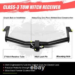 Class-3 Trailer Hitch Receiver Rear Bumper Towing Kit 2 for Jeep Liberty 02-07