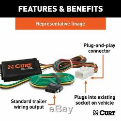 Curt Class 3 Trailer Hitch Tow Receiver Wiring Harness Kit for 18-20 Wrangler JL