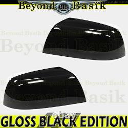 For 2007-2021 TOYOTA TUNDRA GLOSS BLACK Mirror COVERS Overlays Non-Tow Top Half