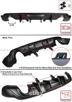 For 2011-2023 Dodge Durango R/t Srt V2 Matt Black Shark Fin Rear Bumper Diffuser