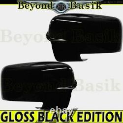 For 2013-2018 Dodge Ram 1500 GLOSS BLACK Mirror COVERS with Bottom Turn Sig Cutout
