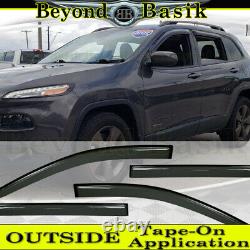 For 2014 2015 2016 2017 2018 2019 2020 2021 Jeep Cherokee SMOKE Door Vent Visors