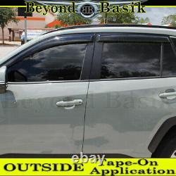 For 2019 2020 2021 Toyota Rav4 4PC SMOKE Door Vent Visors Window Rain Guards