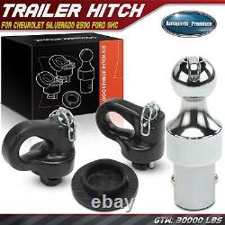 Gooseneck Trailer Hitch Ball & Safety Chain Kit for Chevrolet Ford GMC 38000 lb