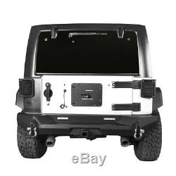 Rear Bumper with Trailer Hitch Kit Body Armor for 2007-2018 Jeep Wrangler JK JKU