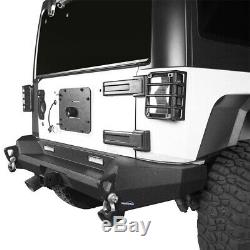 Rear Bumper with Trailer Hitch Kit Body Armor for 2007-2018 Jeep Wrangler JK JKU