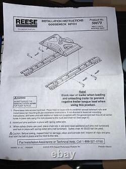 Reese 58079 Gooseneck Hitch Requires Rails and Installation Kit for 25000 GVW