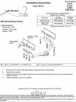 Reese Trailer Tow Hitch For 08-12 Jeep Liberty with Wiring Harness Kit