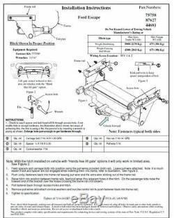 Reese Trailer Tow Hitch For 13-16 Ford Escape with Wiring Harness Kit