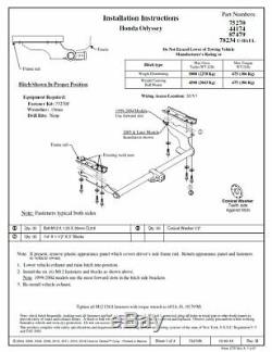 Reese Trailer Tow Hitch For 99-04 Honda Odyssey with Wiring Harness Kit