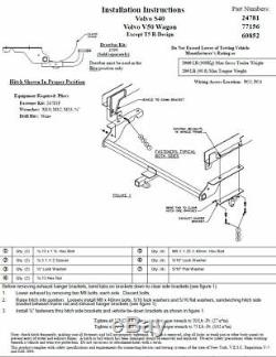 Trailer Tow Hitch For 04-11 Volvo S40 Sedan 1-1/4 Receiver with Draw Bar Kit