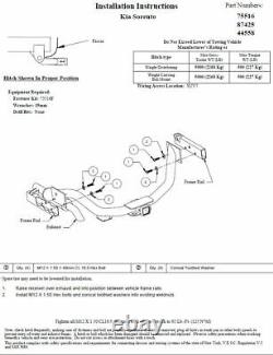 Trailer Tow Hitch For 07-09 KIA Sorento with Wiring Harness Kit