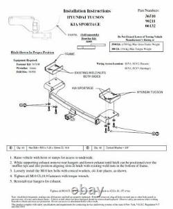 Trailer Tow Hitch For 10-15 Hyundai Tucson 11-16 KIA Sportage with Draw Bar Kit