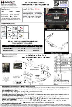 Trailer Tow Hitch For 14-19 Toyota Highlander with Wiring Harness Kit NEW