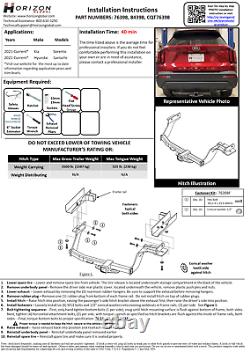 Trailer Tow Hitch For 2021 KIA Sorento 2 Receiver Class 3 with Wiring Harness Kit