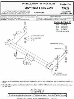 Trailer Tow Hitch For 78-86 96 Chevy GMC G Series Van Wiring Kit & 1-7/8 Ball